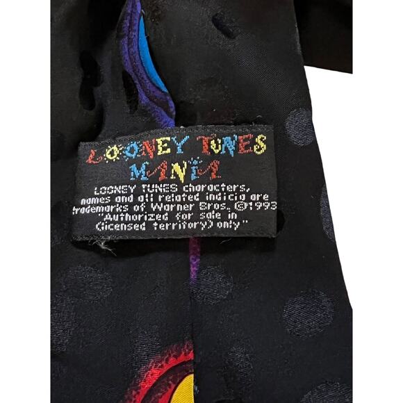 1993 Vintage Looney Tunes Many Characters Tie Multicolor Accessory VTG 90s - Picture 4 of 5